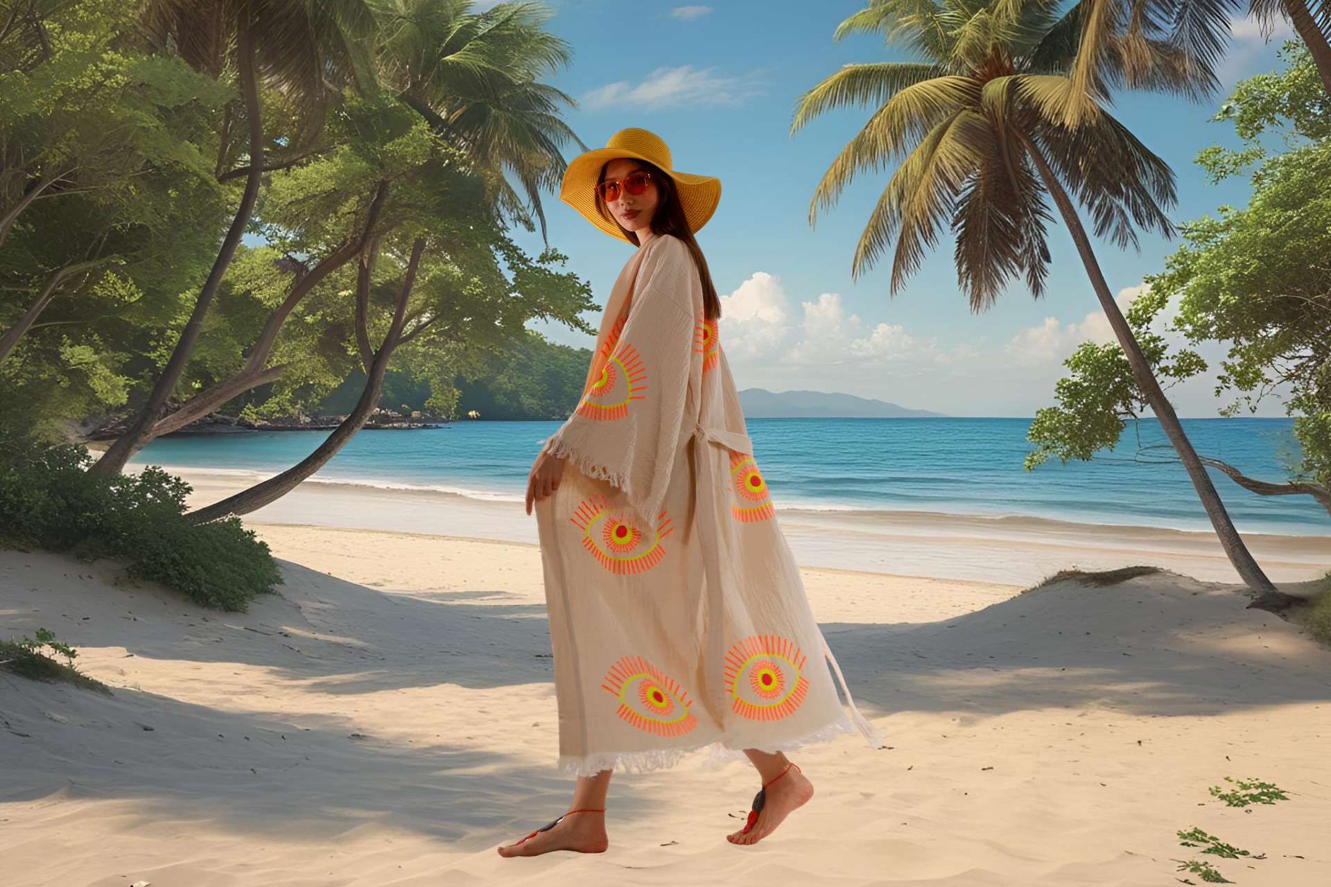 Handcrafted organic cotton robes wholesale displayed in modern US boutique setting