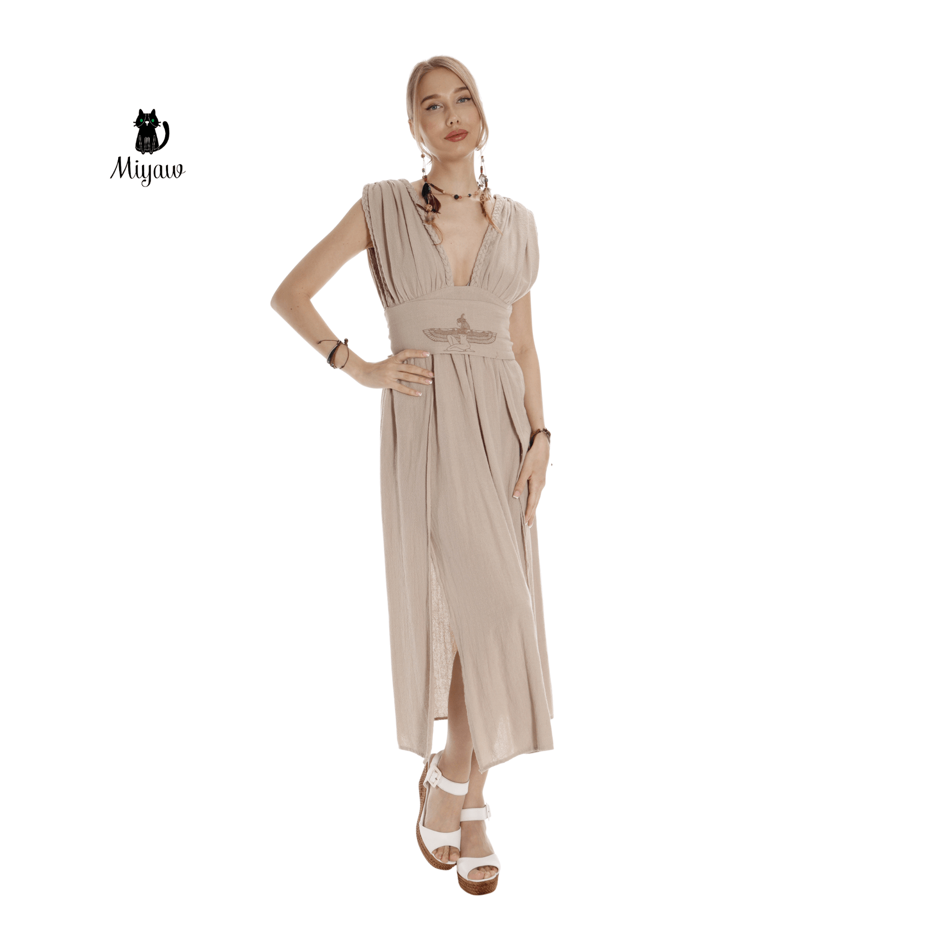 Wholesale Boho Chic Greek Goddess Costume, Cotton Long Dress