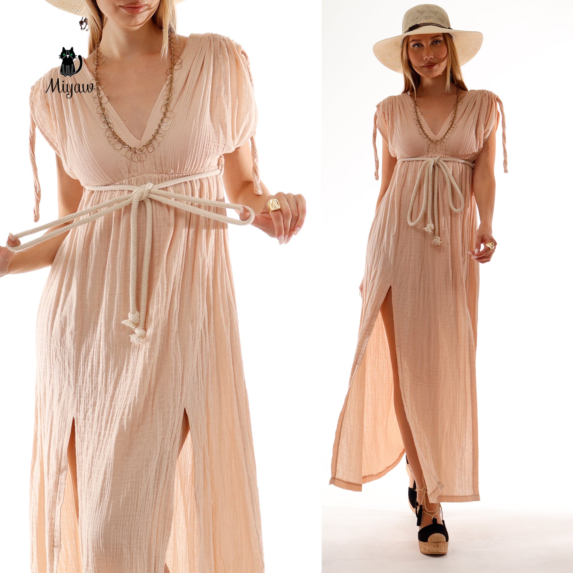 Boho Greek Goddess Dress, Bohemian Mediaval Dress