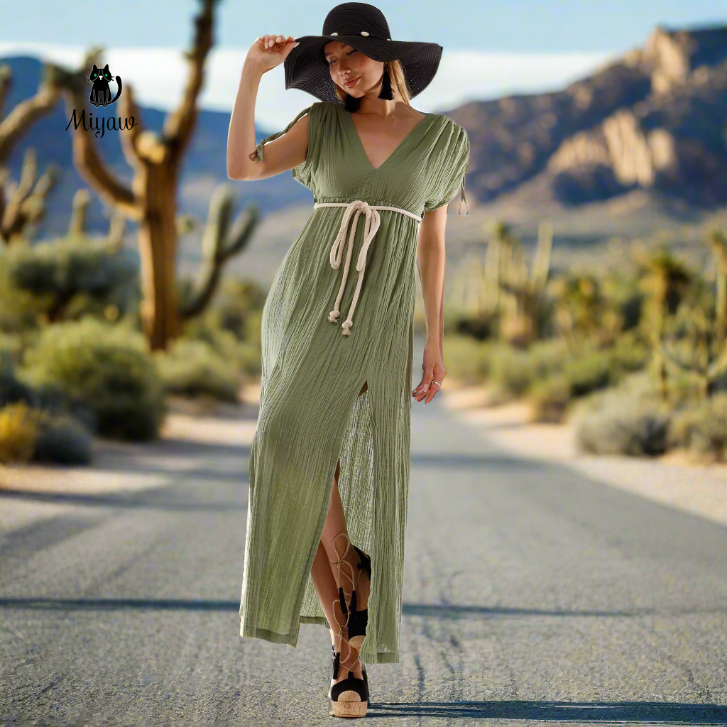 Bohemian Style Bohemian Short Sleeve Dress Bohemian Short Sleeve