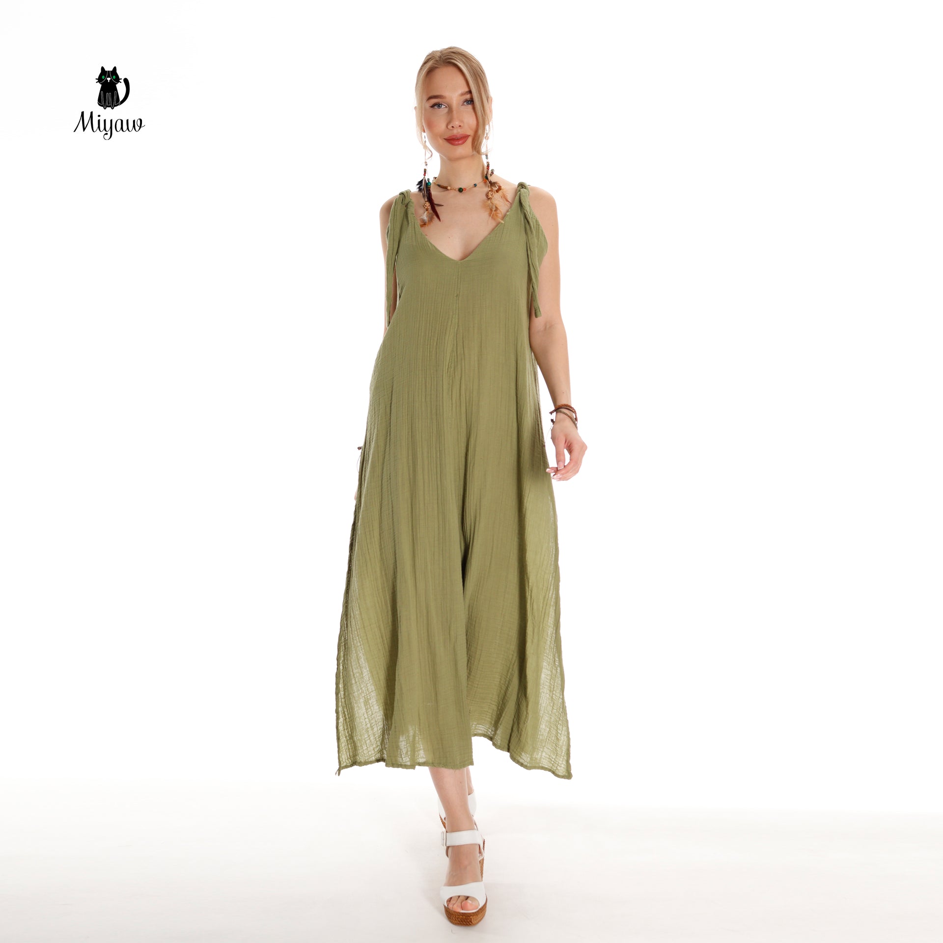 Bohemian Sleeveless Maxi Dress for Resort Wear