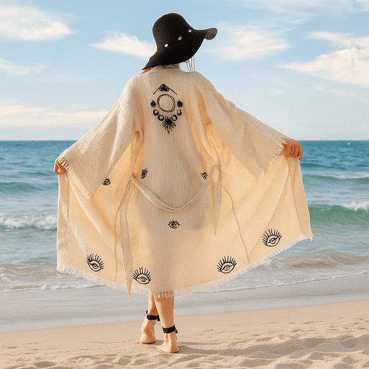 Boho Cotton Ladies Kimono Robes – Soft & Breathable Cover-Up