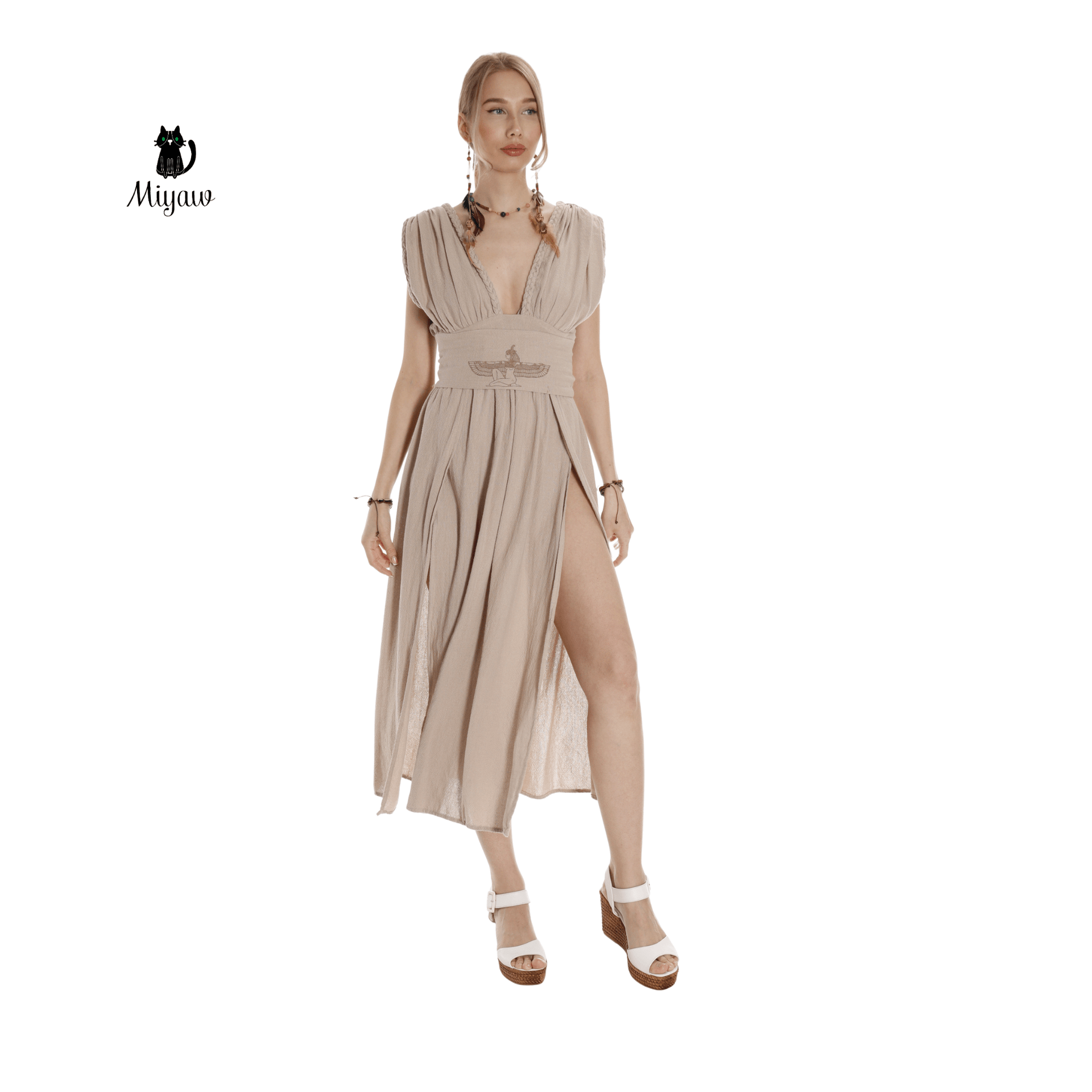 Wholesale Boho Chic Greek Goddess Costume, Cotton Long Dress