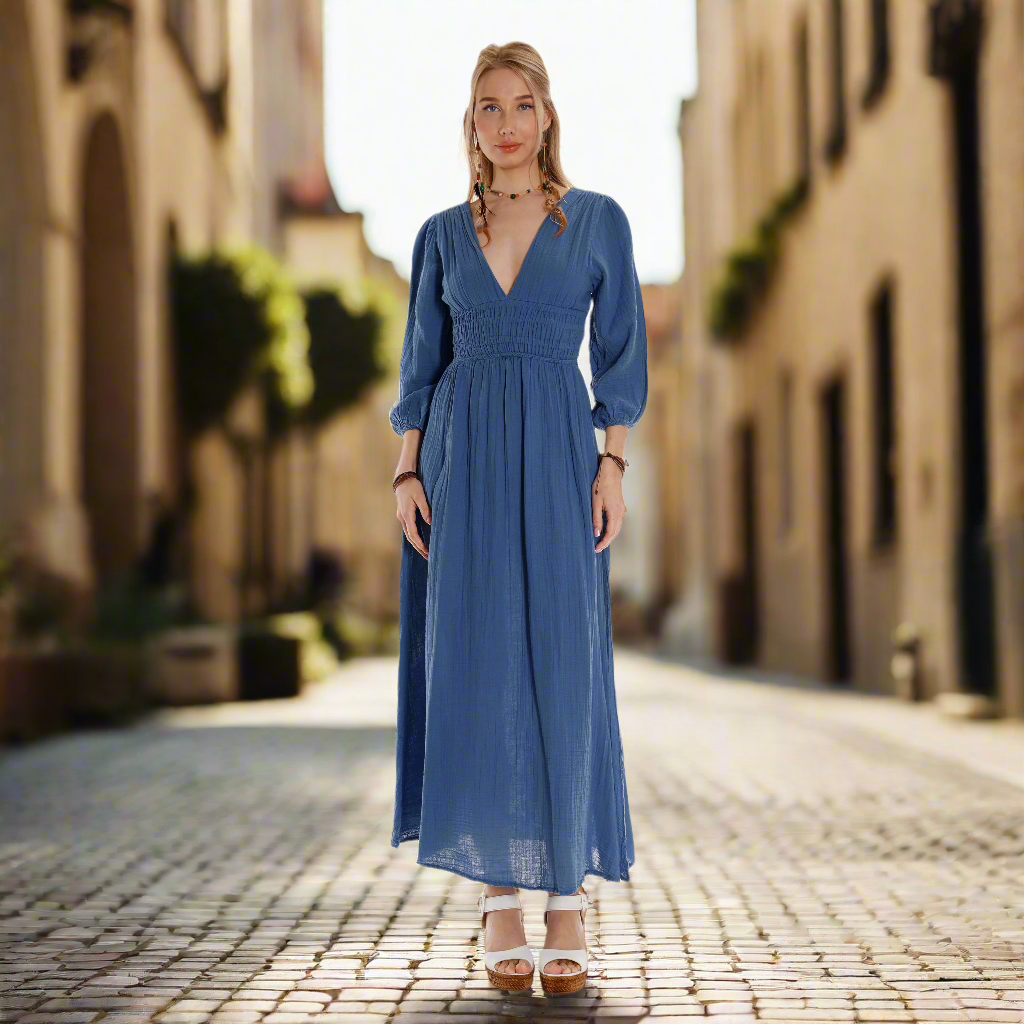 Wholesale Bohemian Wedding Guest Dress, Boho Long Summer Dress