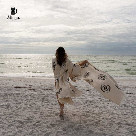 Boho Organic Cotton Beach Cover-up for Sunny Days