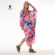 Boho Pink Maxi Dress with Bat Wing Sleeves and V Neck - Chic Style - Miyawfashion