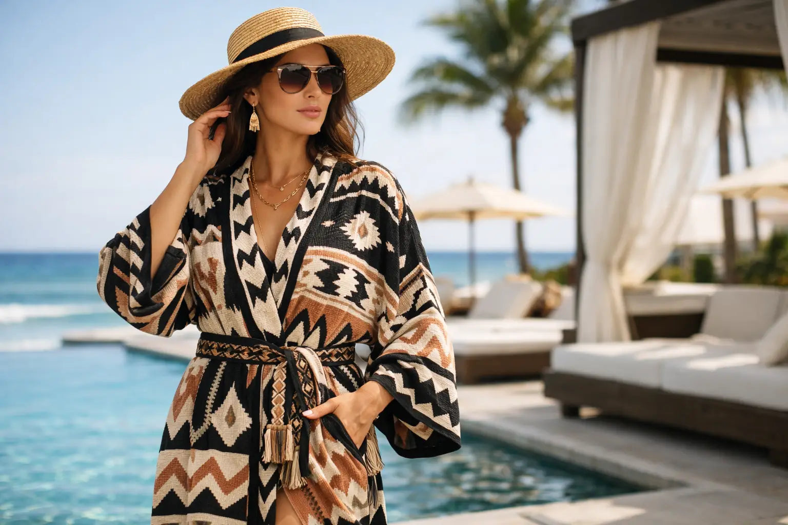 Aztec Robe Style for Chic Resort Dressing