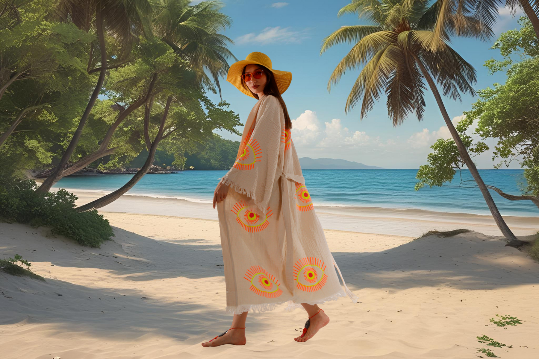 Handcrafted organic cotton robes wholesale displayed in modern US boutique setting