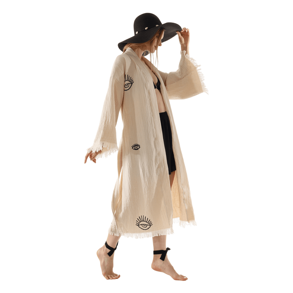 Boho Cotton Ladies Kimono Robes – Soft & Breathable Cover-Up