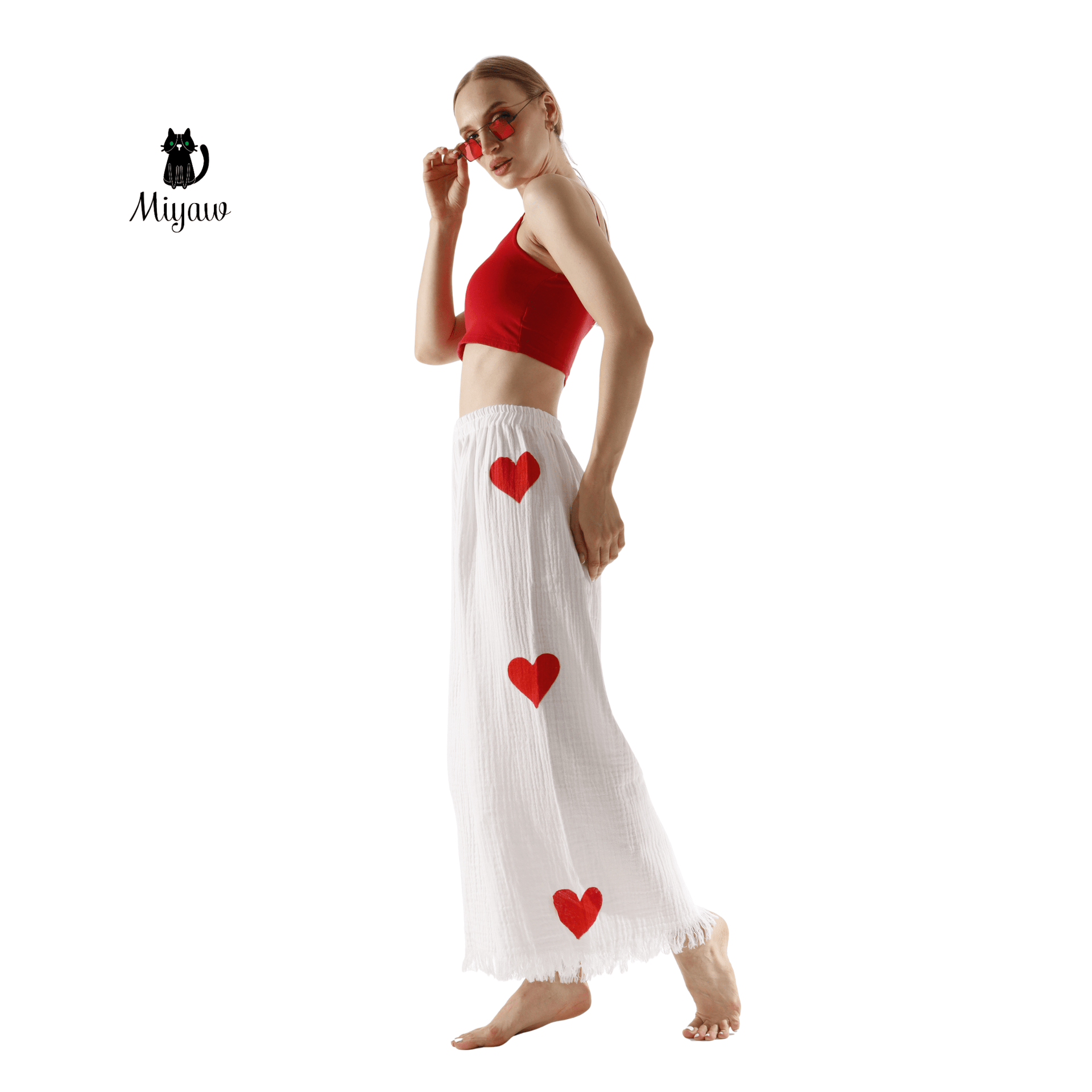 Cotton Heart PJ Pants – Cozy Pajama Bottom for Women