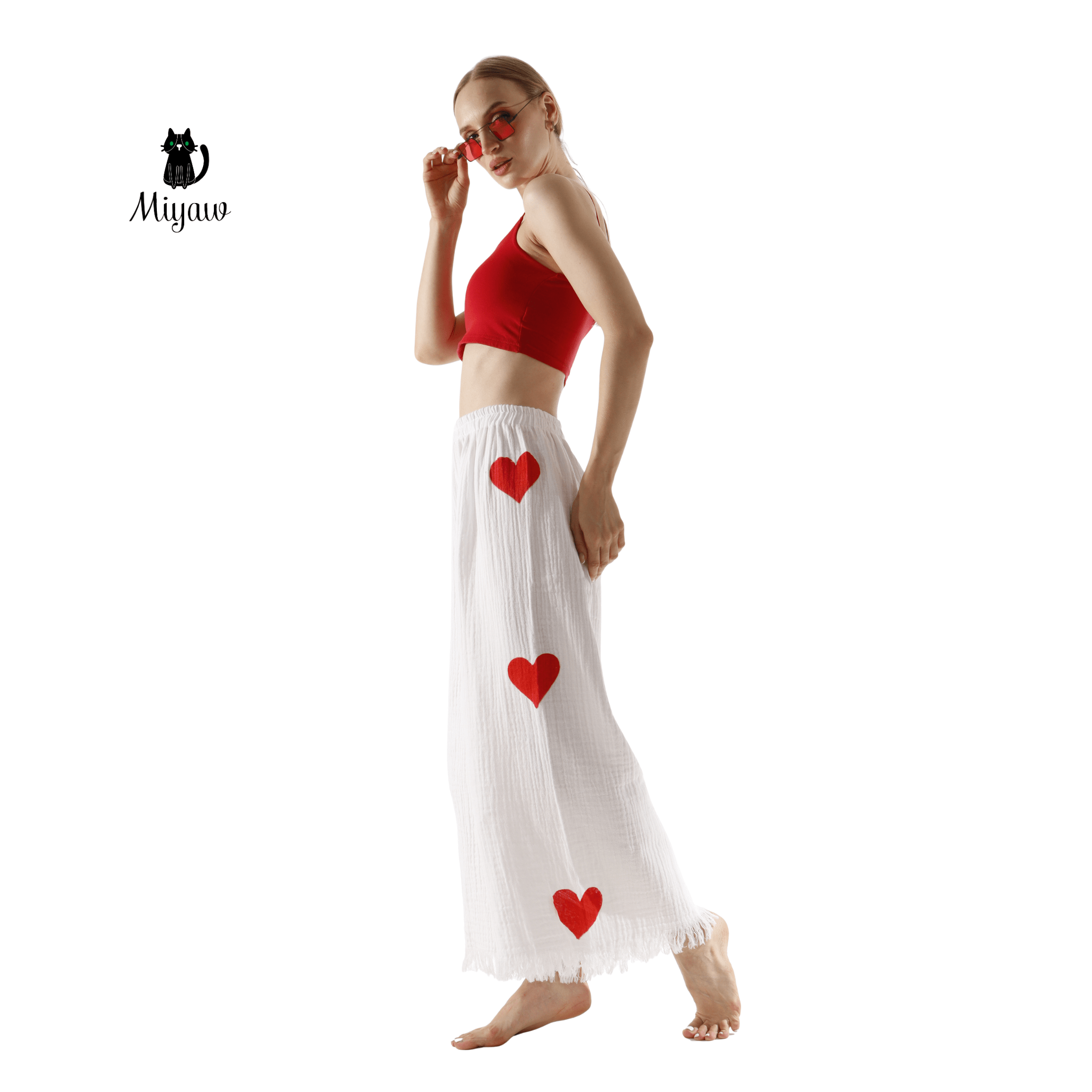 Cotton Heart PJ Pants – Cozy Pajama Bottom for Women