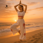 Wholesale Cotton Pants Yoga - Palm Tree Print Cotton Pants by Miyawfashion