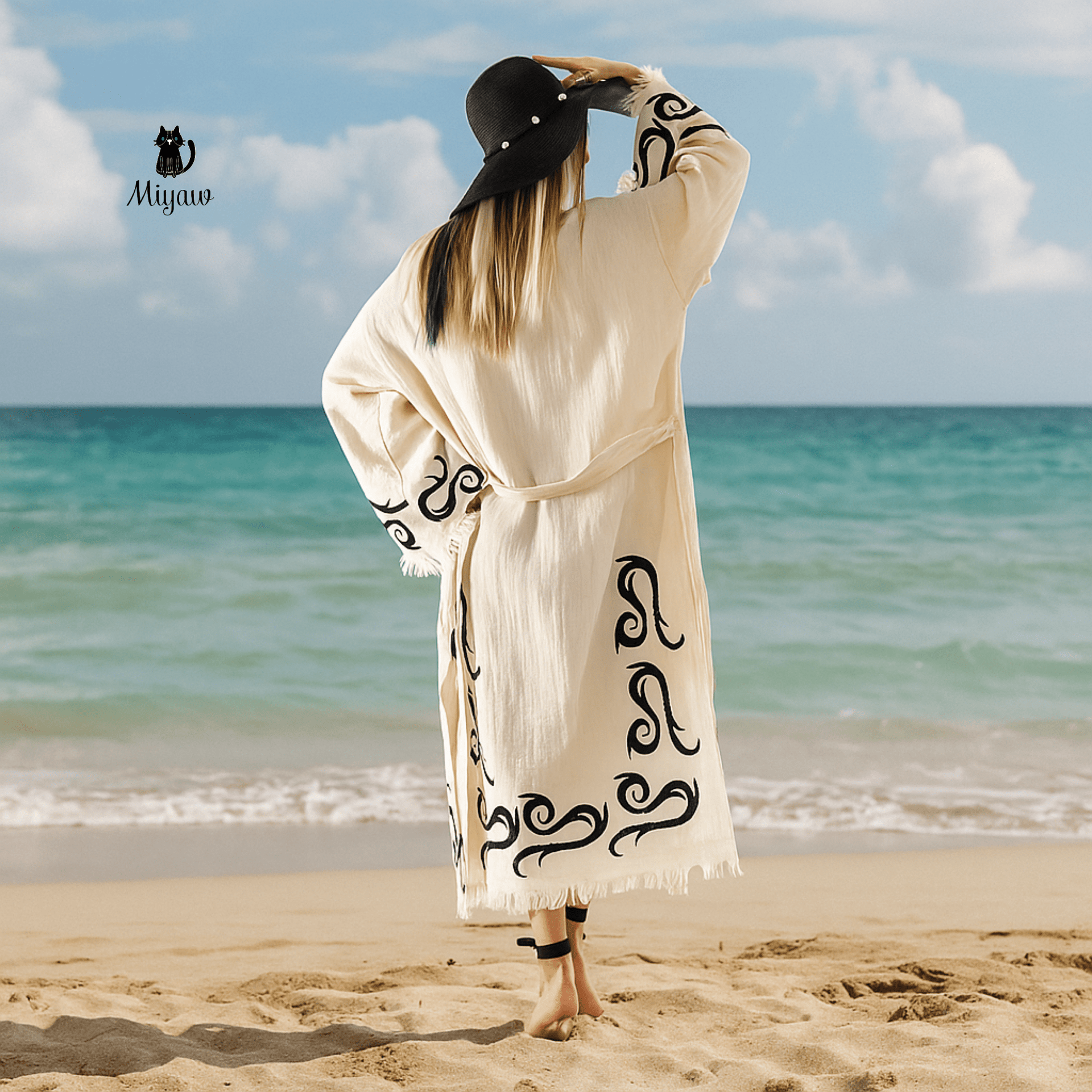 Cotton Kimono Robe: Print Design Dressing Gown & Cotton Kimonos
