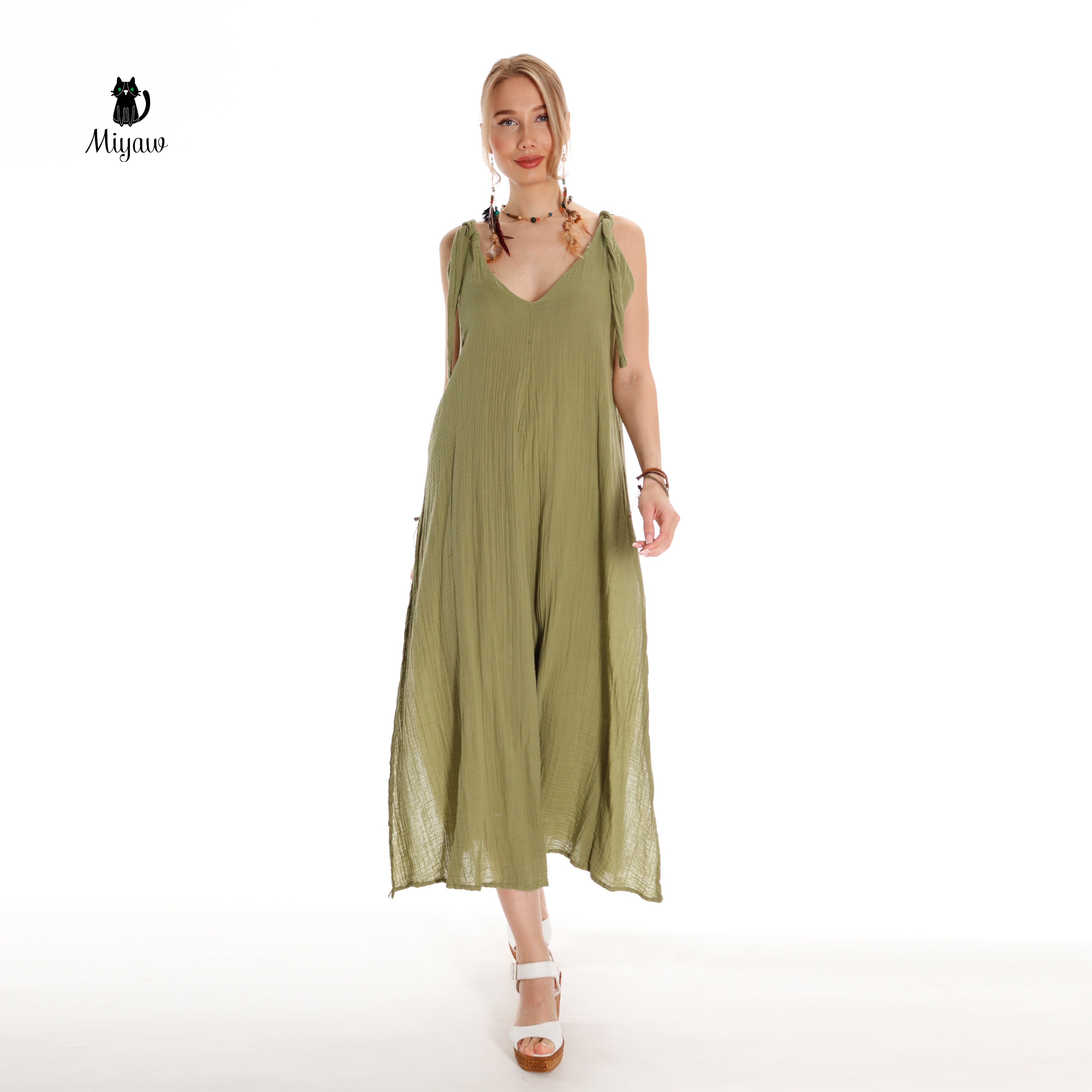 Bohemian Sleeveless Maxi Dress for Resort Wear