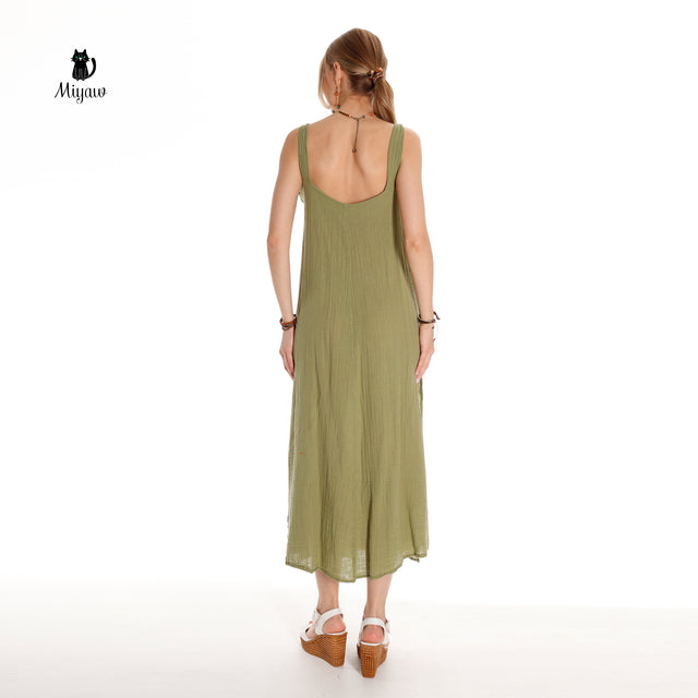 Bohemian Sleeveless Maxi Dress for Resort Wear