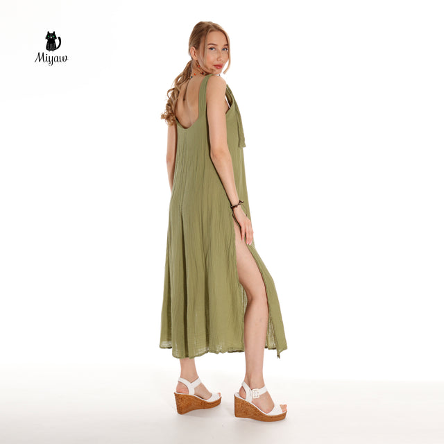 Bohemian Sleeveless Maxi Dress for Resort Wear