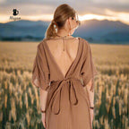 Boho Chic Ancient Greek Dress, Cotton Maxi Dress