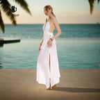 Boho White Beach Wedding Dress Made of Organic Cotton
