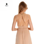 Boho Chic Sleeveless Open Back Maxi Dress for Summer