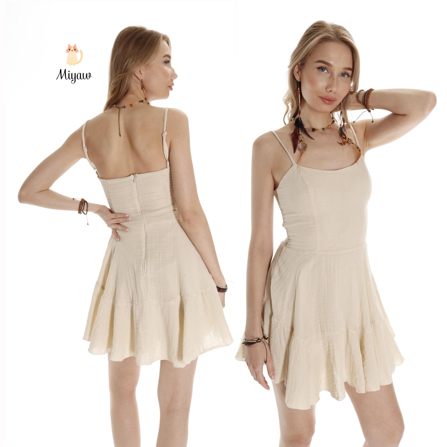 Festival Ready: Mini Dress in Organic Cotton for Summer - Miyawfashion Miyawfashion