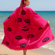 Evil Eye Pink Swim Caftan Cover Up – Organic Cotton