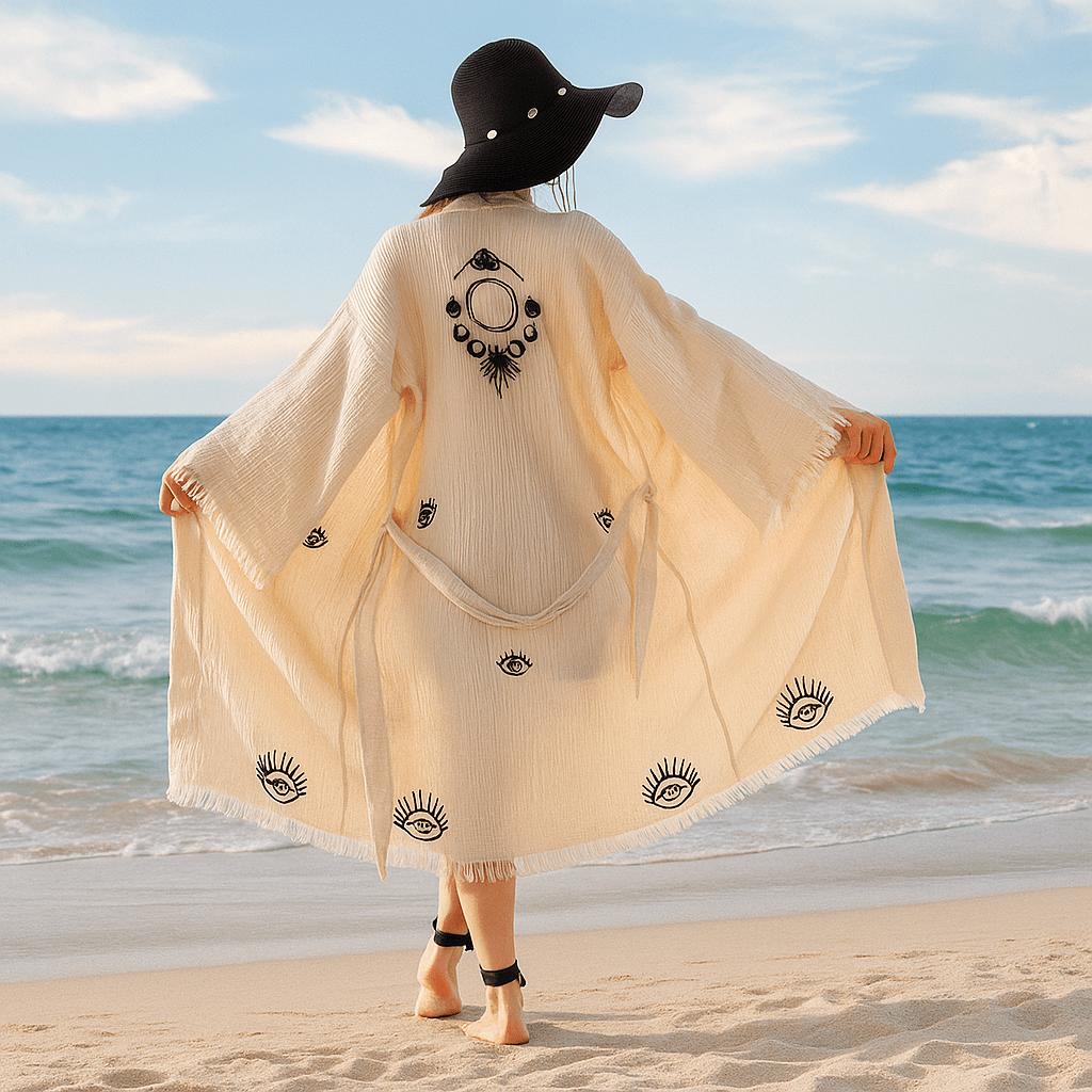 Boho Cotton Ladies Kimono Robes – Soft & Breathable Cover-Up