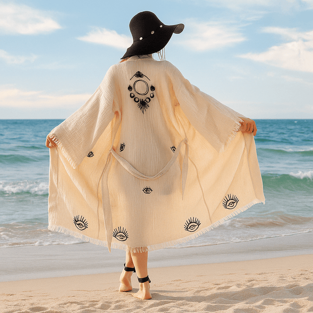 Boho Cotton Ladies Kimono Robes – Soft & Breathable Cover-Up