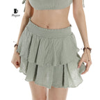 Handmade Organic Cotton Mini Skirt for Summer - Eco-Friendly Fashion - Miyawfashion