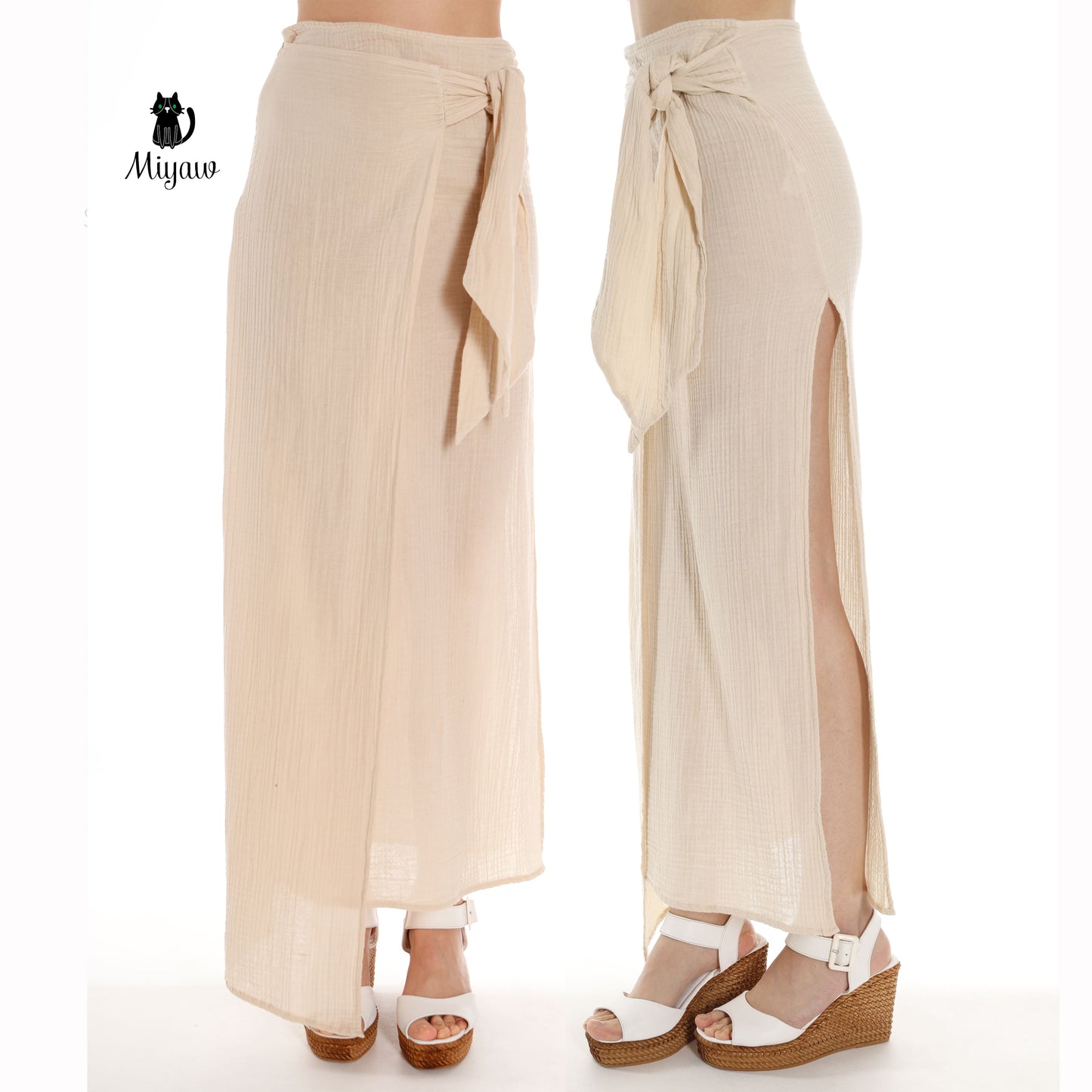 Ethically Made Organic Cotton Maxi Skirt - Perfect for Boutique Fashion - Miyawfashion Miyawfashion