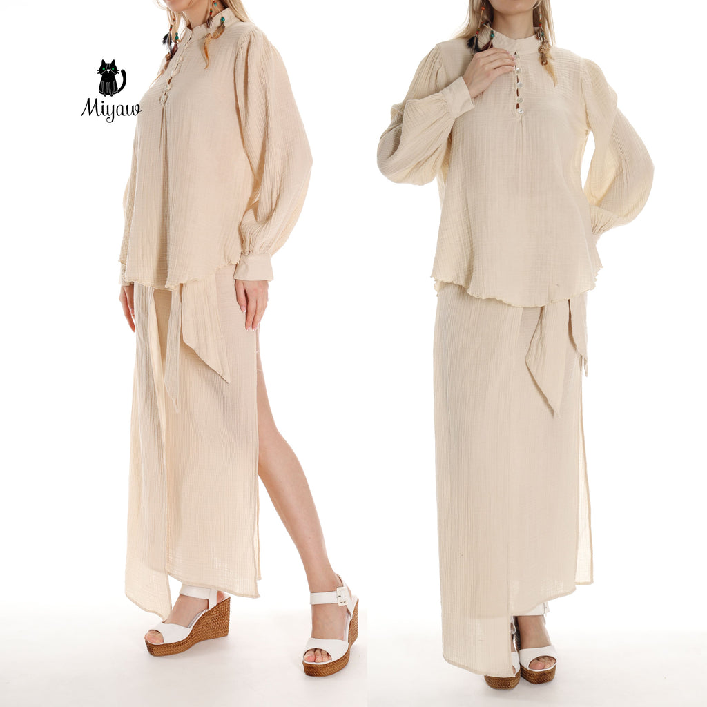 Ethically Made Organic Cotton Maxi Skirt - Perfect for Boutique Fashion - Miyawfashion