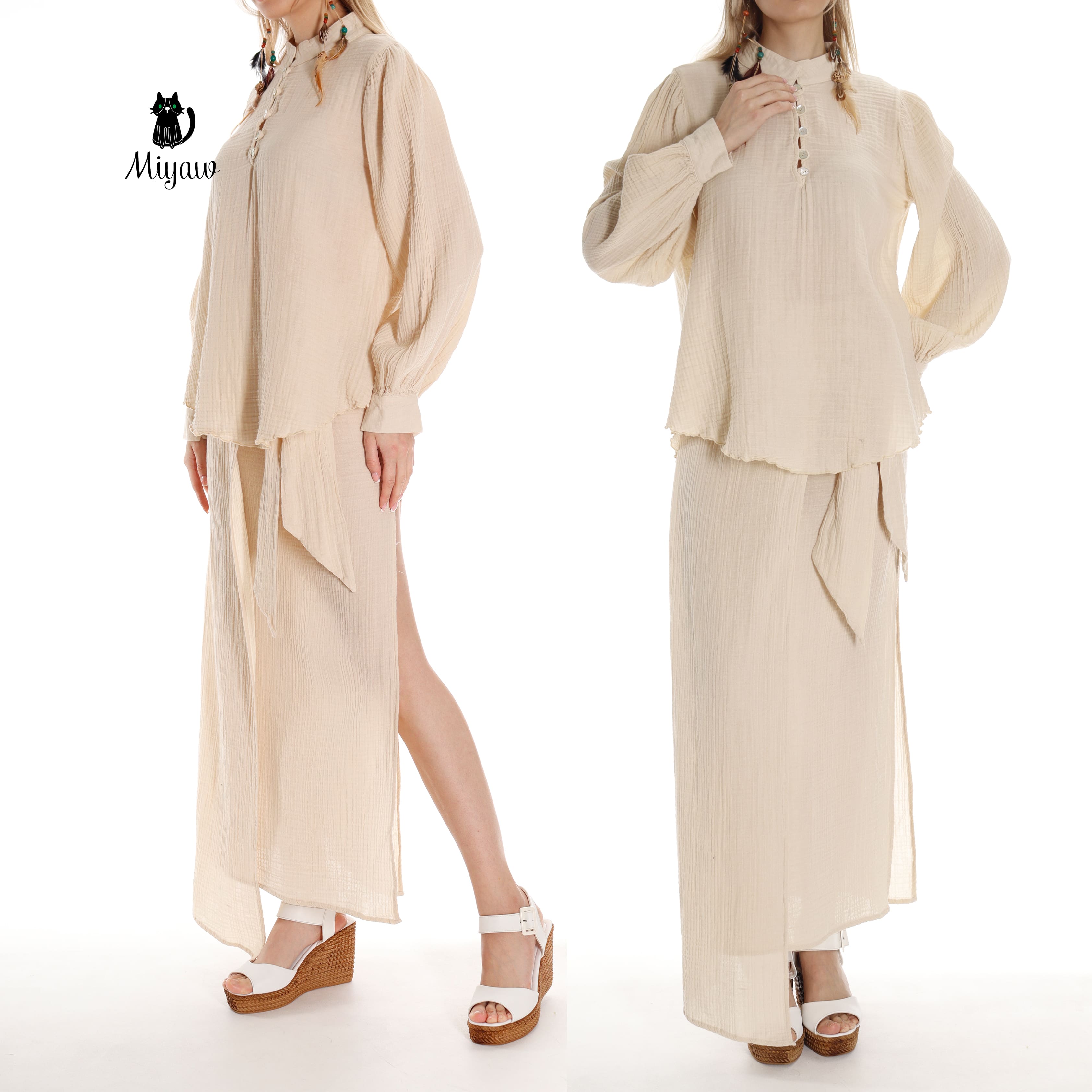 Ethically Made Organic Cotton Maxi Skirt - Perfect for Boutique Fashion - Miyawfashion