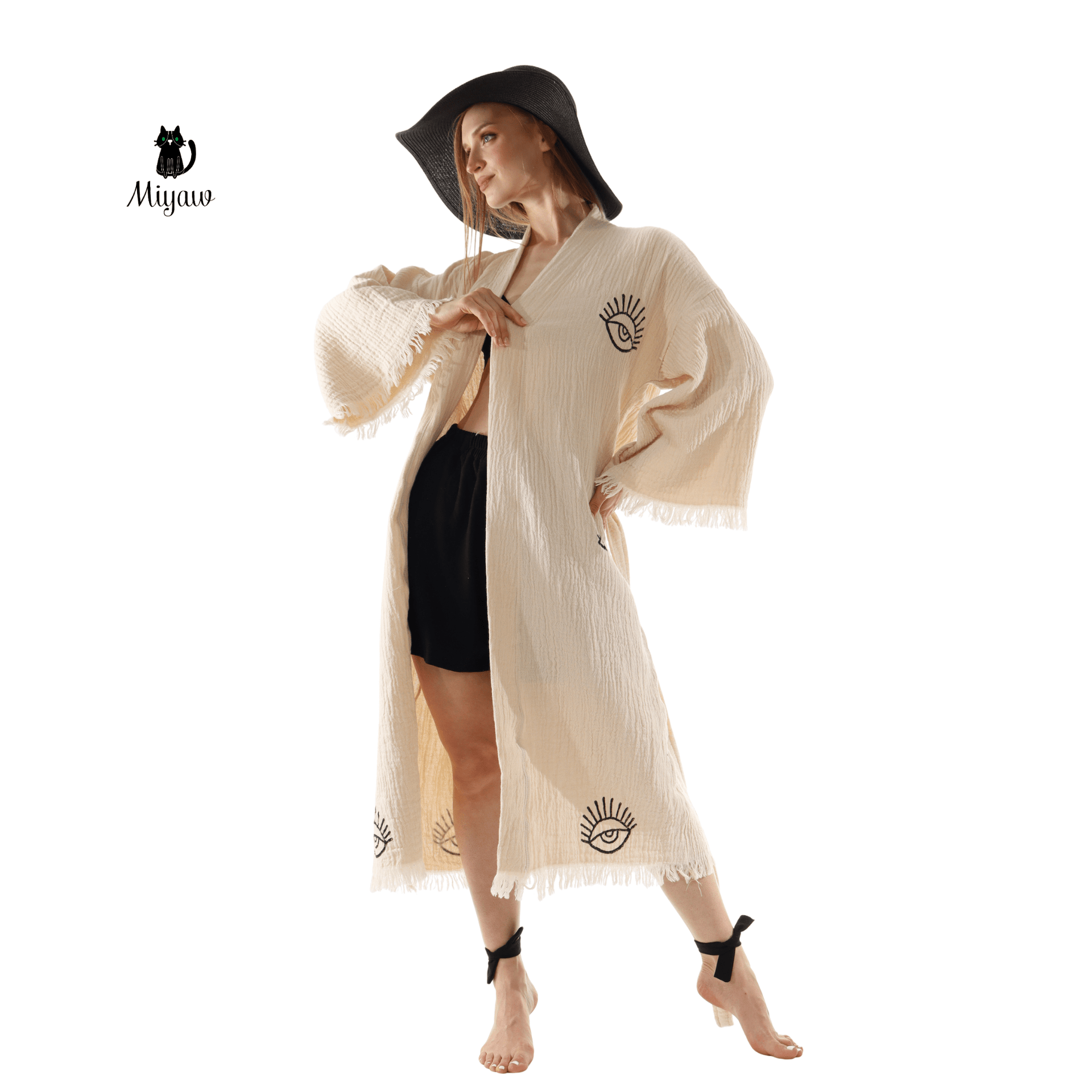 Boho Cotton Ladies Kimono Robes – Soft & Breathable Cover-Up
