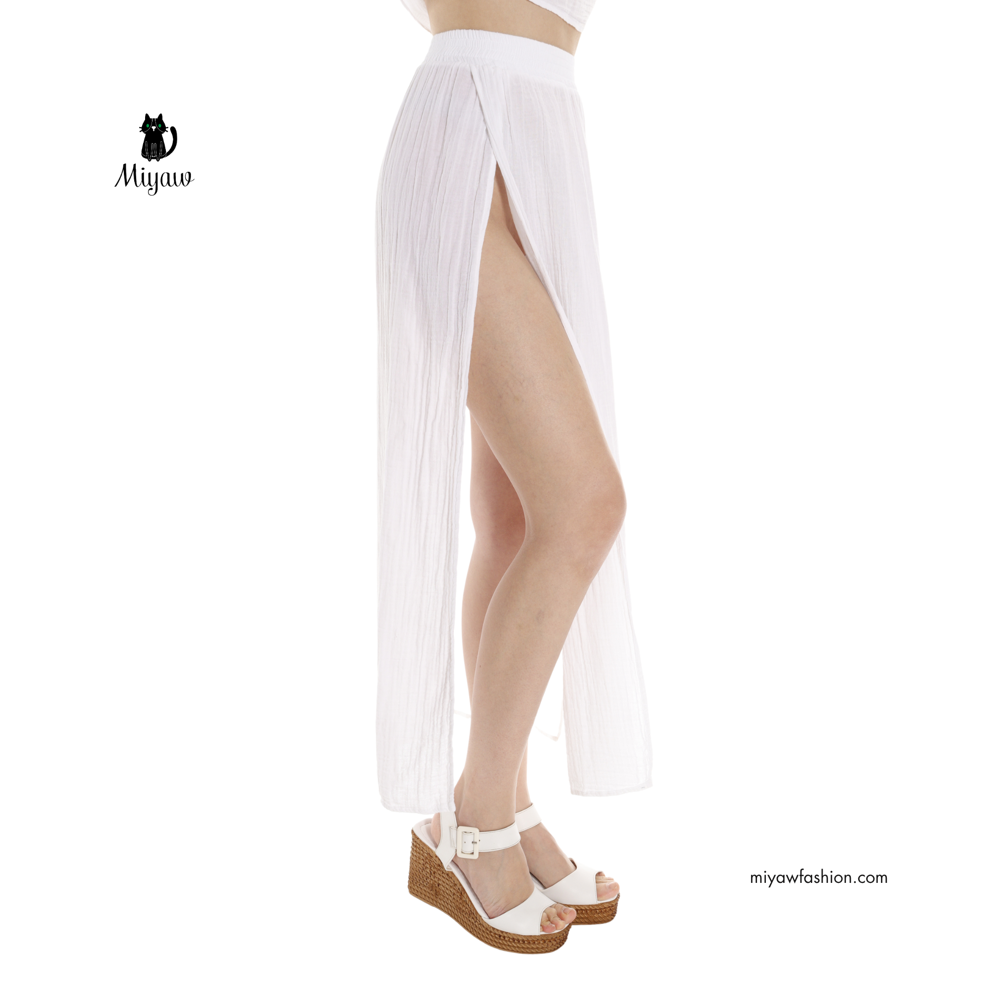 Organic Cotton Boho Maxi Skirt | Double Slits