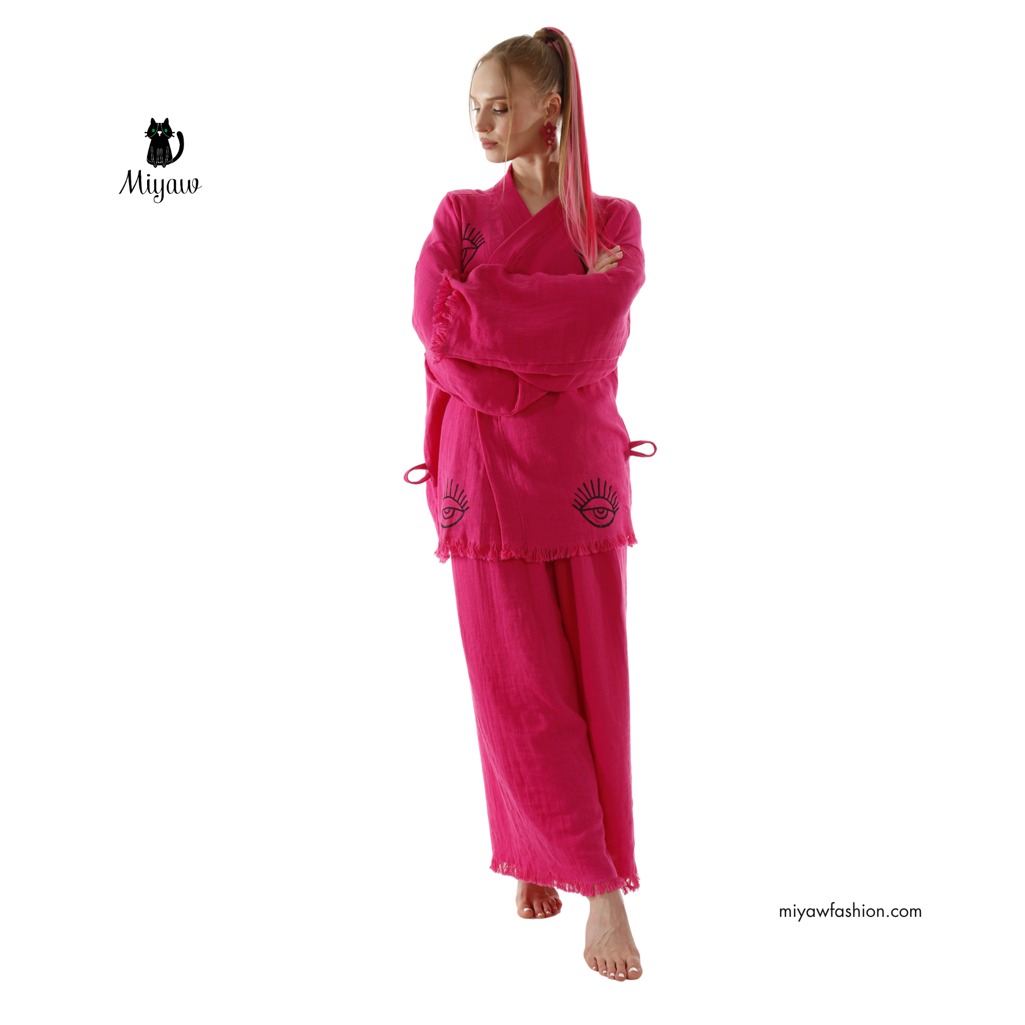 Cotton pj Sets, Pink Pajama Sets, Cotton Lounge Sets