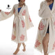 Organic Cotton Red Sea Coral Beach Kimono: Eco-Friendly Handmade Robe - Miyawfashion