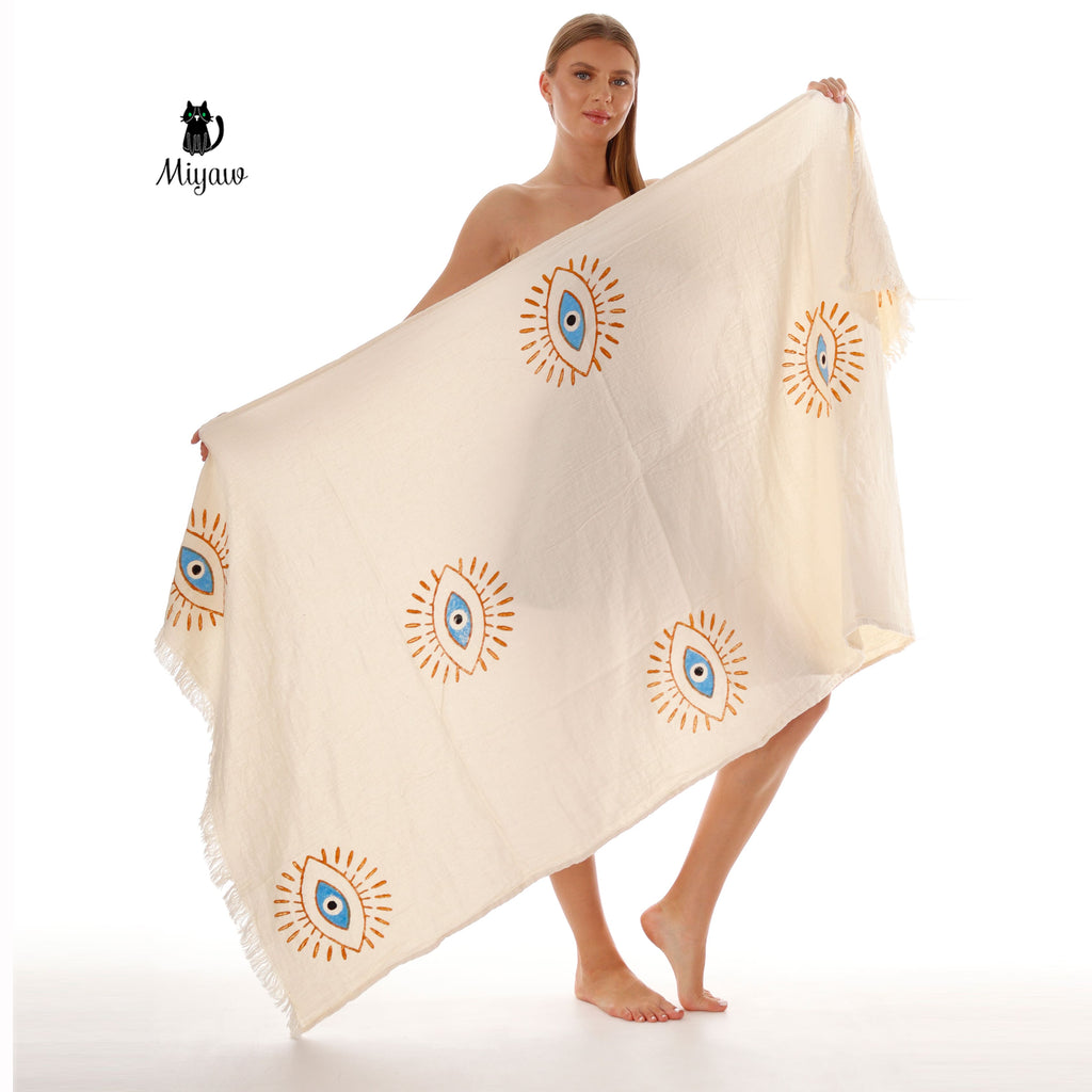 Boho Handcrafted Protective Eye Towel for Bath or Beach - Miyawfashion