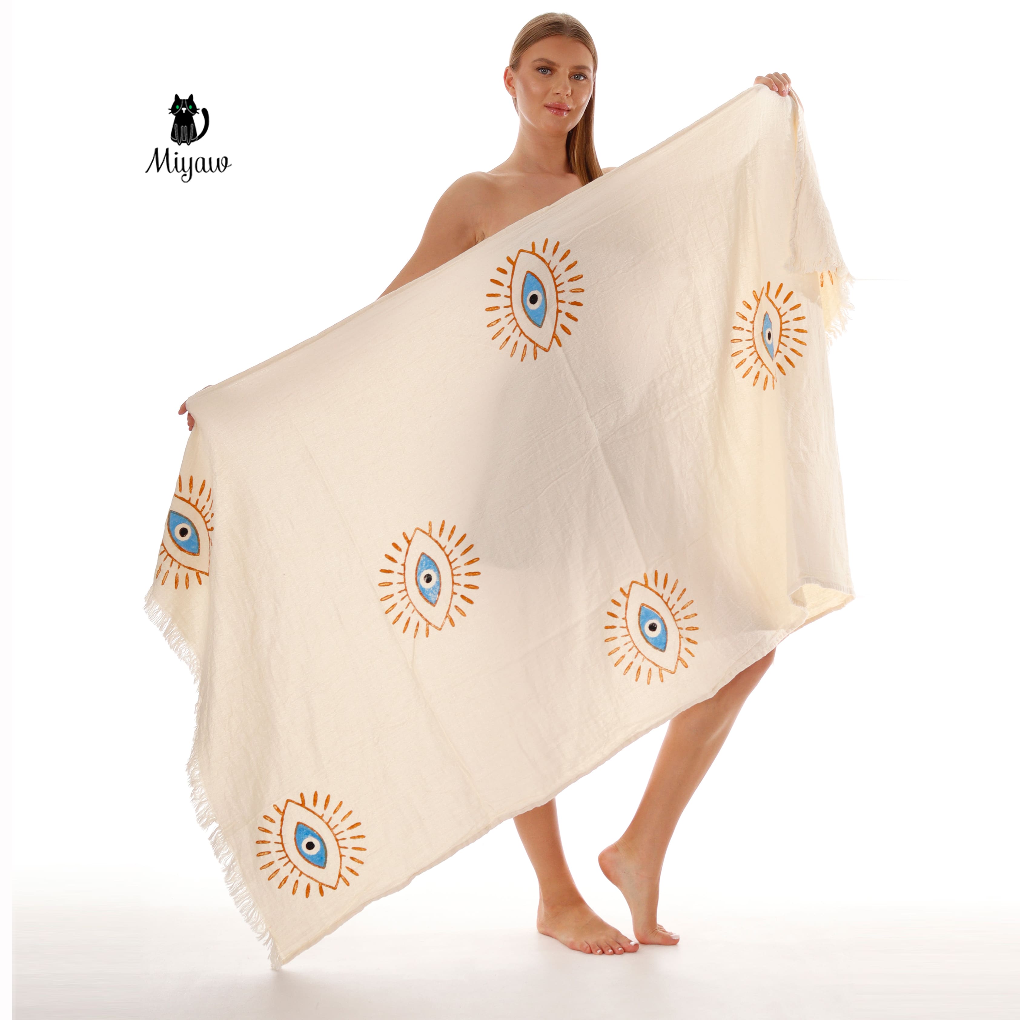 Boho Handcrafted Protective Eye Towel for Bath or Beach - Miyawfashion