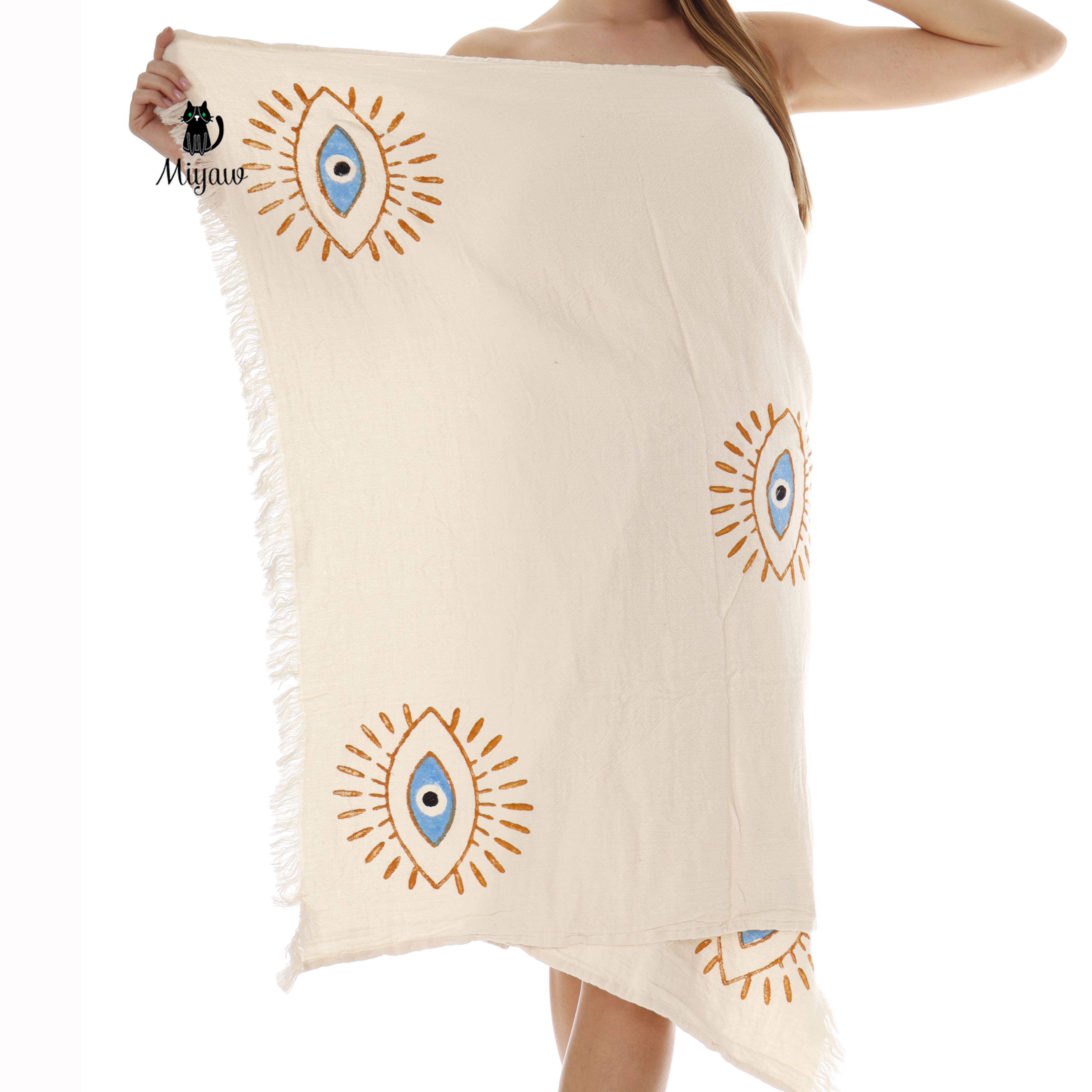 Boho Handcrafted Protective Eye Towel for Bath or Beach - Miyawfashion