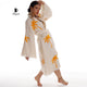 Boho Palm Tree Stamped Organic Cotton Kimono Robe - Handcrafted Beach Coverup - Miyawfashion