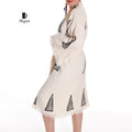 Handcrafted Organic Cotton Boho Beach Kimono Robe with Pyramid Stamp - Miyawfashion