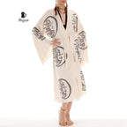 Boho Moon and Sun Print Organic Cotton Kimono Robe for Beach Days - Miyawfashion