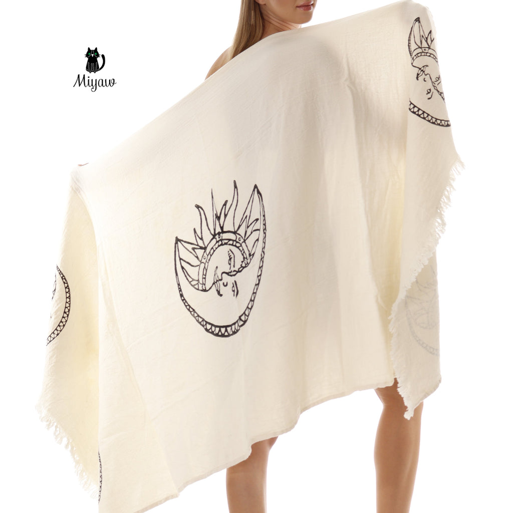 Boho Sun and Moon Fringe Bath or Beach Towel - Miyawfashion