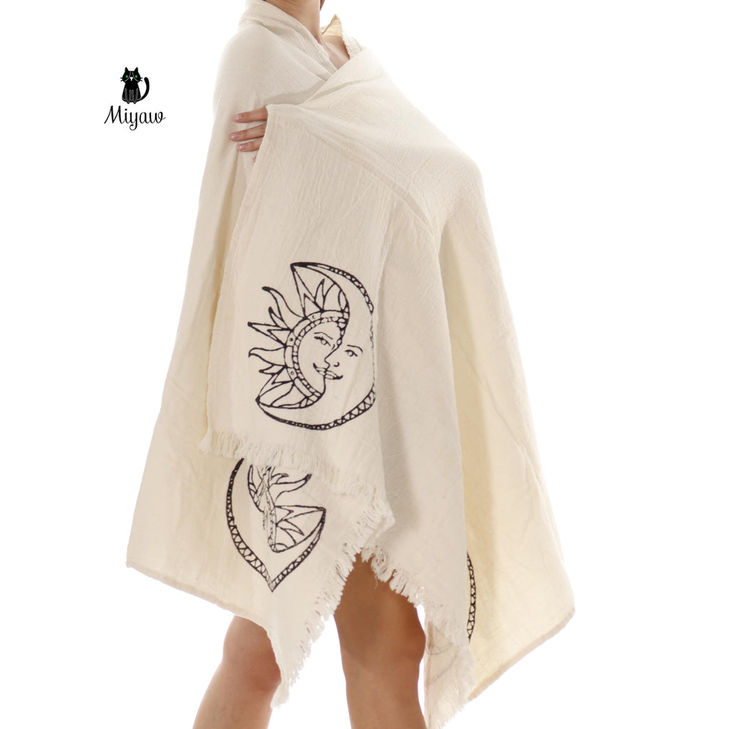 Boho Sun and Moon Fringe Bath or Beach Towel - Miyawfashion