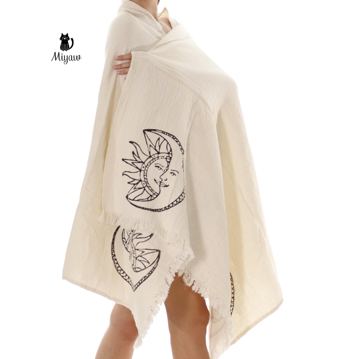 Boho Sun and Moon Fringe Bath or Beach Towel - Miyawfashion