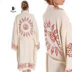 Boho Organic Cotton Mandala Stamped Bathrobe for Beach & Home - Miyawfashion