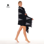 Handcrafted Pyramid Stamped Black Beach Towel - Miyawfashion