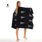 Handcrafted Pyramid Stamped Black Beach Towel - Miyawfashion