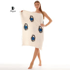 Organic Cotton Beach Towel with Fringe - Large, Eco-Friendly Beach Essential for Boutiques in the US - Miyawfashion