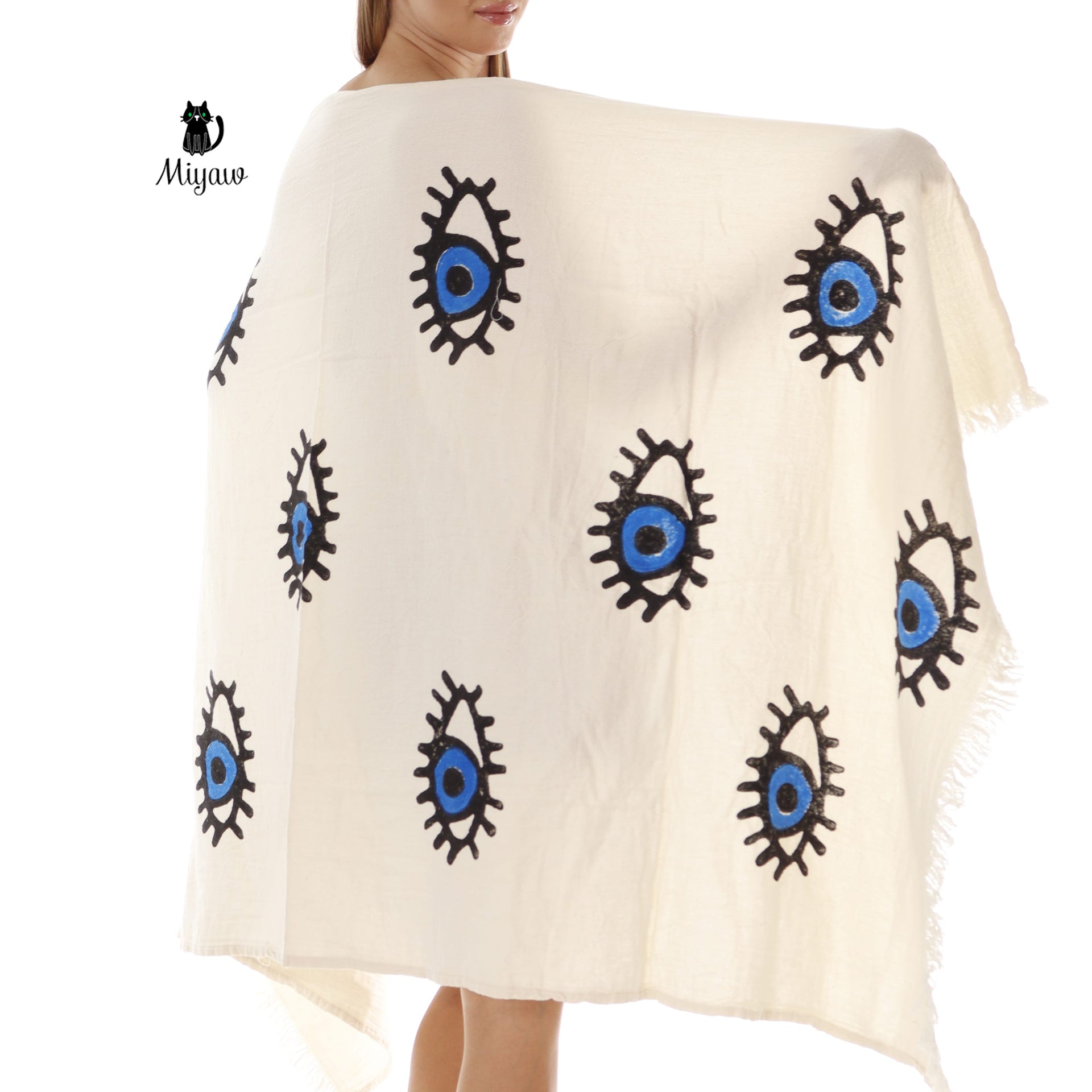 Organic Cotton Beach Towel with Fringe - Large, Eco-Friendly Beach Essential for Boutiques in the US - Miyawfashion