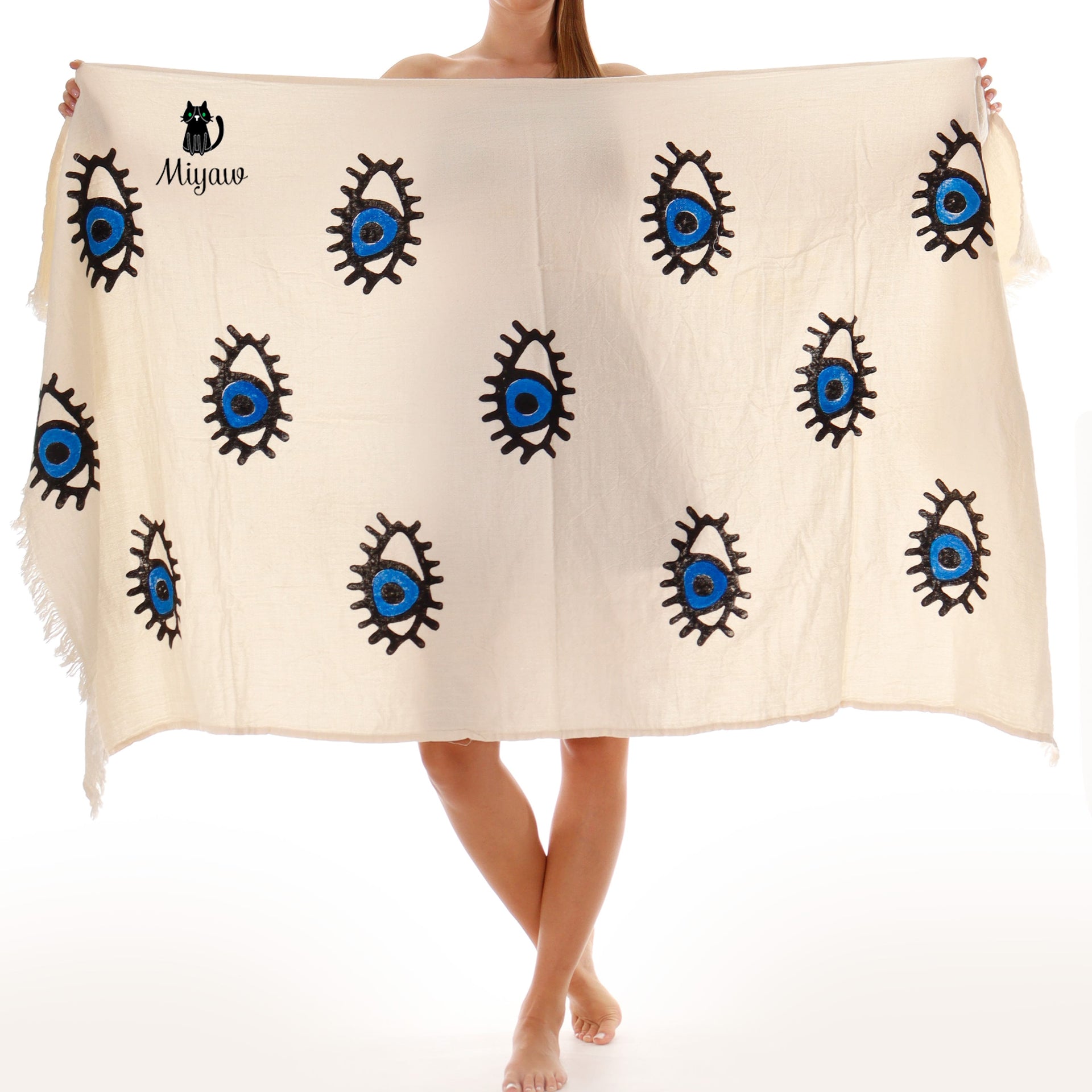 Organic Cotton Beach Towel with Fringe - Large, Eco-Friendly Beach Essential for Boutiques in the US - Miyawfashion